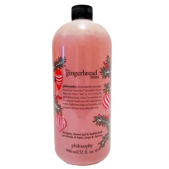 New Philosophy The Gingerbread Man Holiday Lt. Ed. 3 in 1 Shower Gel Size 32oz.